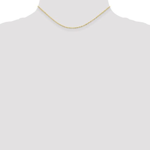 Children's 1.1mm, 10k Yellow Gold, Singapore Chain Necklace, 14 Inch - Picture 2 of 8